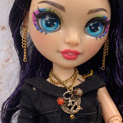 Dragon Charm Doll Necklace Earring Set for 10-12” Trend Fashion Doll Jewelry 1:6