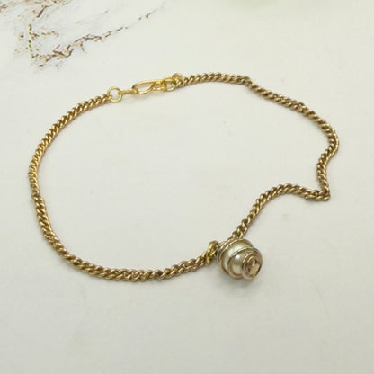 Swirl Wire Wrapped Cage Pearl Drop Charm Gold Doll Necklace • 18 Inch Fashion Doll Jewelry