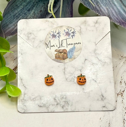 Pumpkin Halloween Post Doll Earrings | for 18 Inch Fashion Dolls