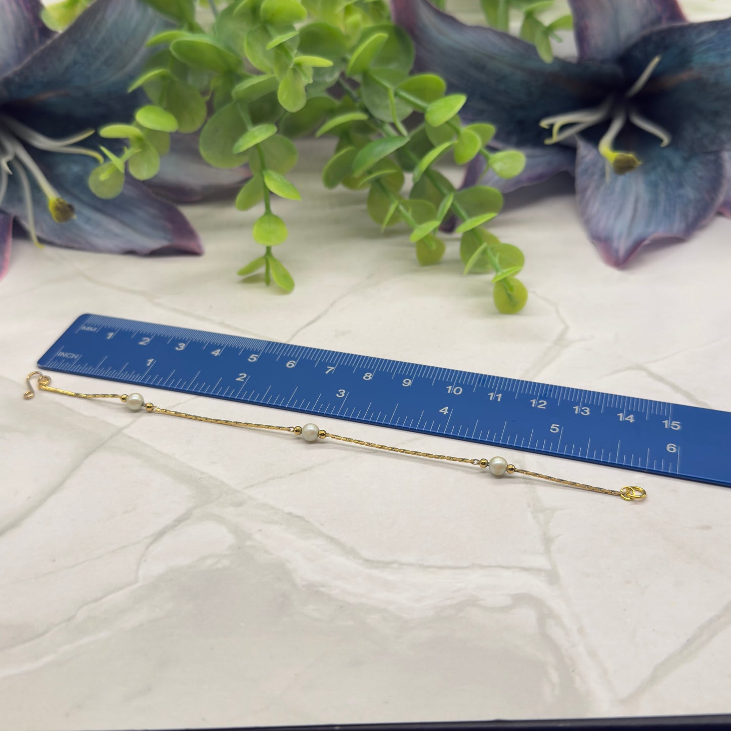 Pearl Gold Serpentine Chain Doll Necklace Earring Bracelet Set • 16 Inch Fashion Doll Jewelry