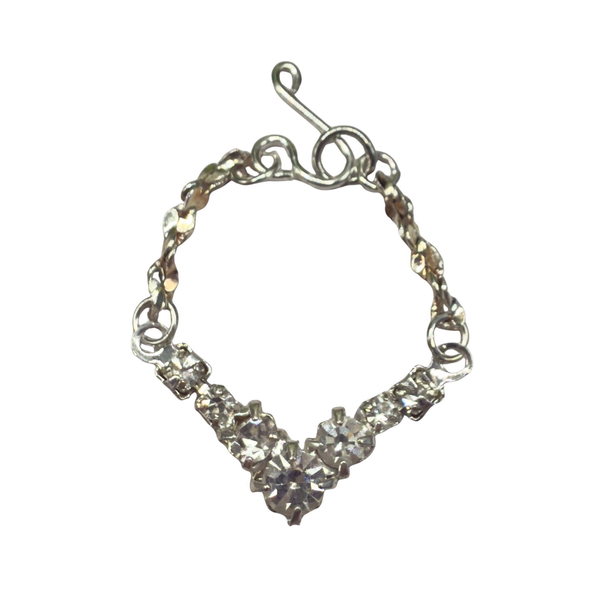 Clear Rhinestone V -Shape Doll Necklace • 10-12” 1:6 Fashion Doll Jewelry