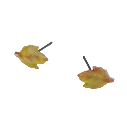 Yellow Fall Autumn Leaves Leaf Post Doll Earrings • 18 Inch Fashion Doll Jewelry