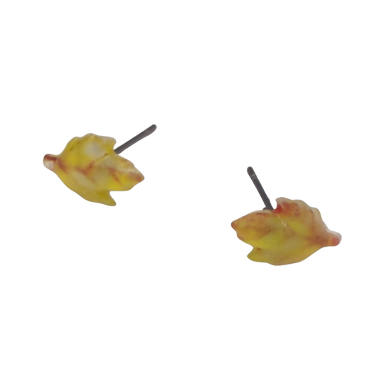 Yellow Fall Autumn Leaves Leaf Post Doll Earrings • 18 Inch Fashion Doll Jewelry