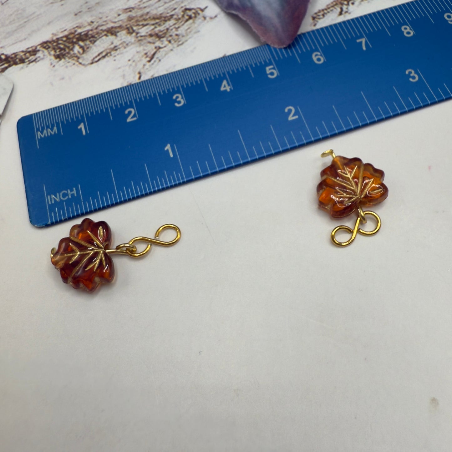 Autumn Fall Leaf Leaves Doll Earring DANGLE ONLY and Necklace • 18” Fashion Doll Jewelry