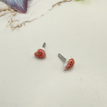 Pink Coral Lattice Design Heart Post Doll Earrings • 2mm Post for 18 Inch Fashion Doll