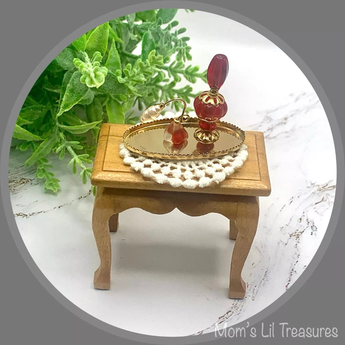 Set of 2 Off White Cream Crochet Fabric Doilies Doily • Dollhouse Miniatures