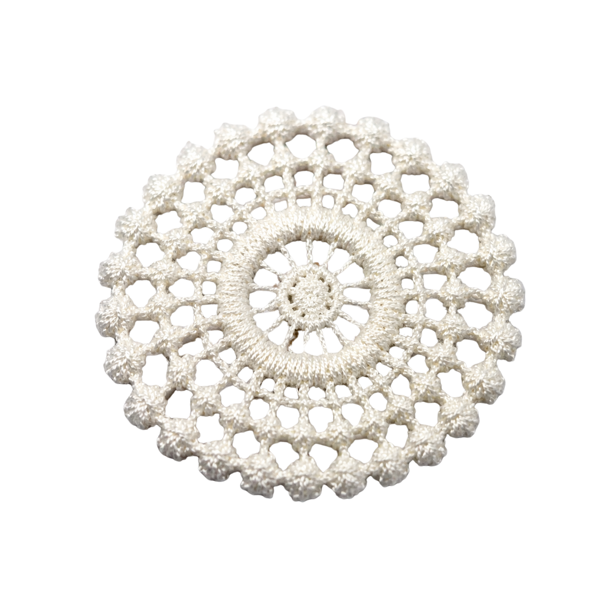 Set of 2 Off White Cream Crochet Fabric Doilies Doily • Dollhouse Decor Miniatures
