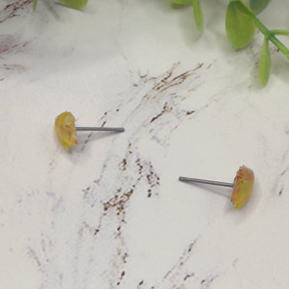 Yellow Fall Autumn Leaves Leaf Post Doll Earrings • 18 Inch Fashion Doll Jewelry