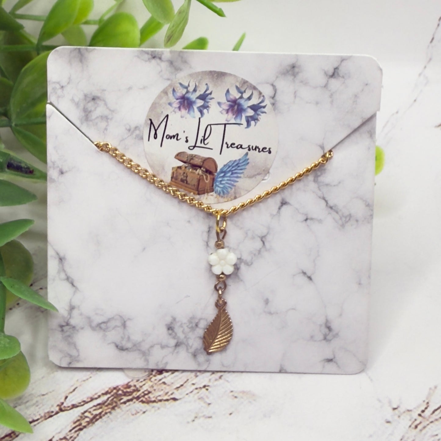 Gold Leaf Flower Pendant Doll Necklace • 16 Inch Fashion Doll Jewelry