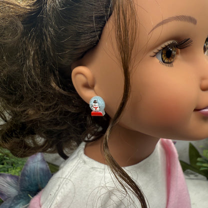 Christmas Snow Globe Post Doll Earrings• 18 Inch Fashion Doll Jewelry