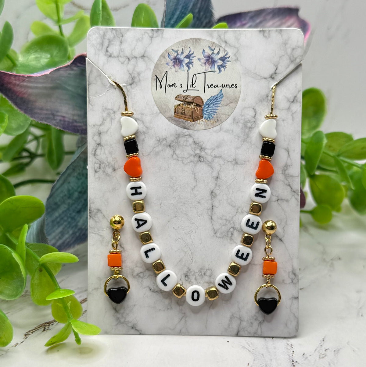 Halloween Beaded Necklace and Earrings Set | for 18 Inch Fashion Doll