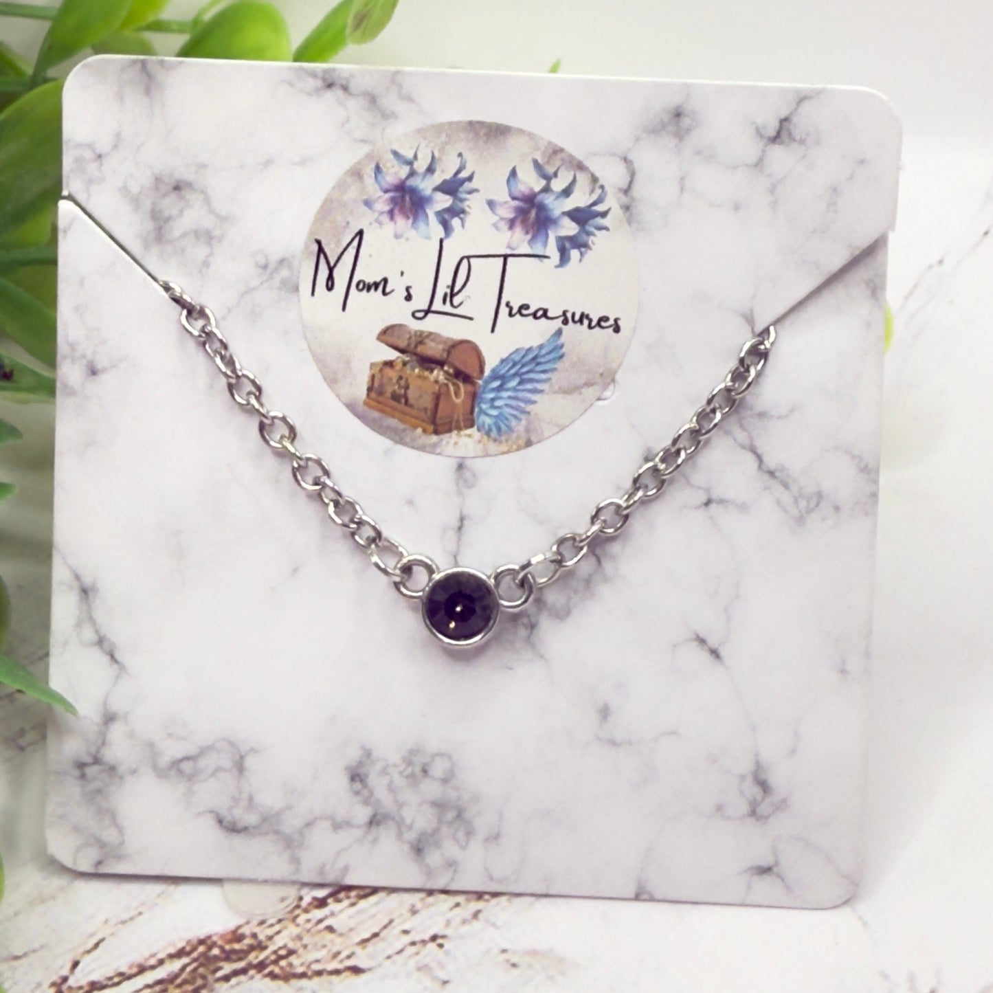 Smoky Green Round Crystal Pendant Silver Doll Necklace • 16 Inch Fashion Doll Jewelry