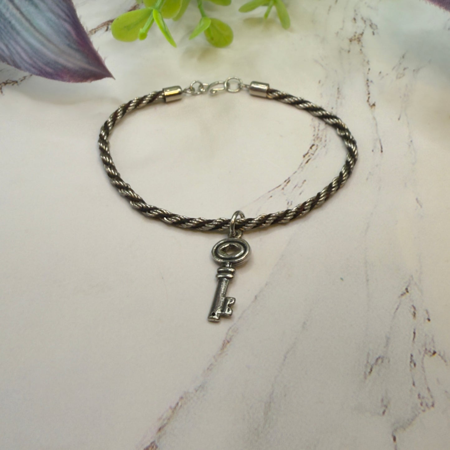 Black Silver Rope Chain Key Charm Doll Necklace• 18 Inch Fashion Doll Jewelry