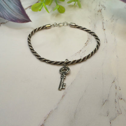 Black Silver Rope Chain Key Charm Doll Necklace• 18 Inch Fashion Doll Jewelry