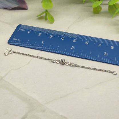 Silver Heart Clear Rhinestone Choker Chain Doll Necklace • 16” Doll Jewelry