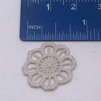 Set Of Three Beige Crochet Fabric Doily Doilies • Dollhouse Miniatures