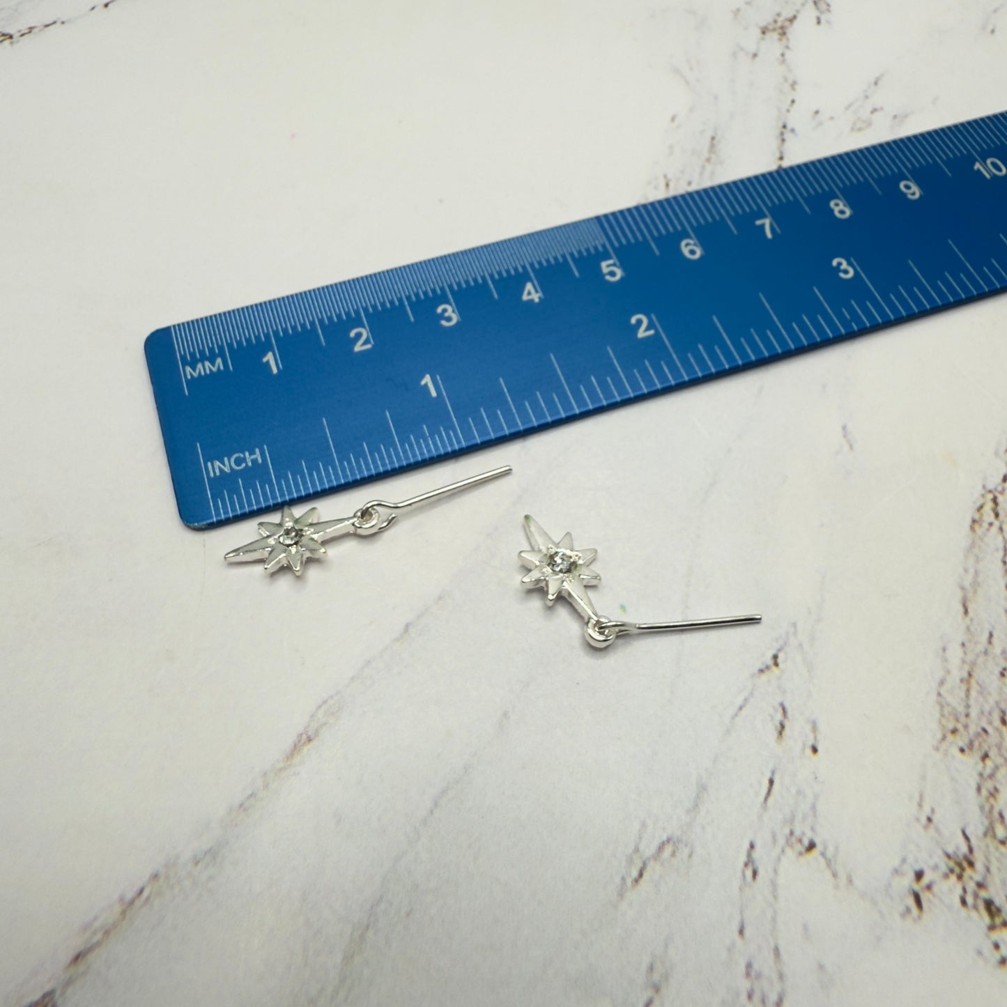 Silver Starburst Pendant Doll Necklace & Earrings • 16 Inch Fashion Doll Jewelry