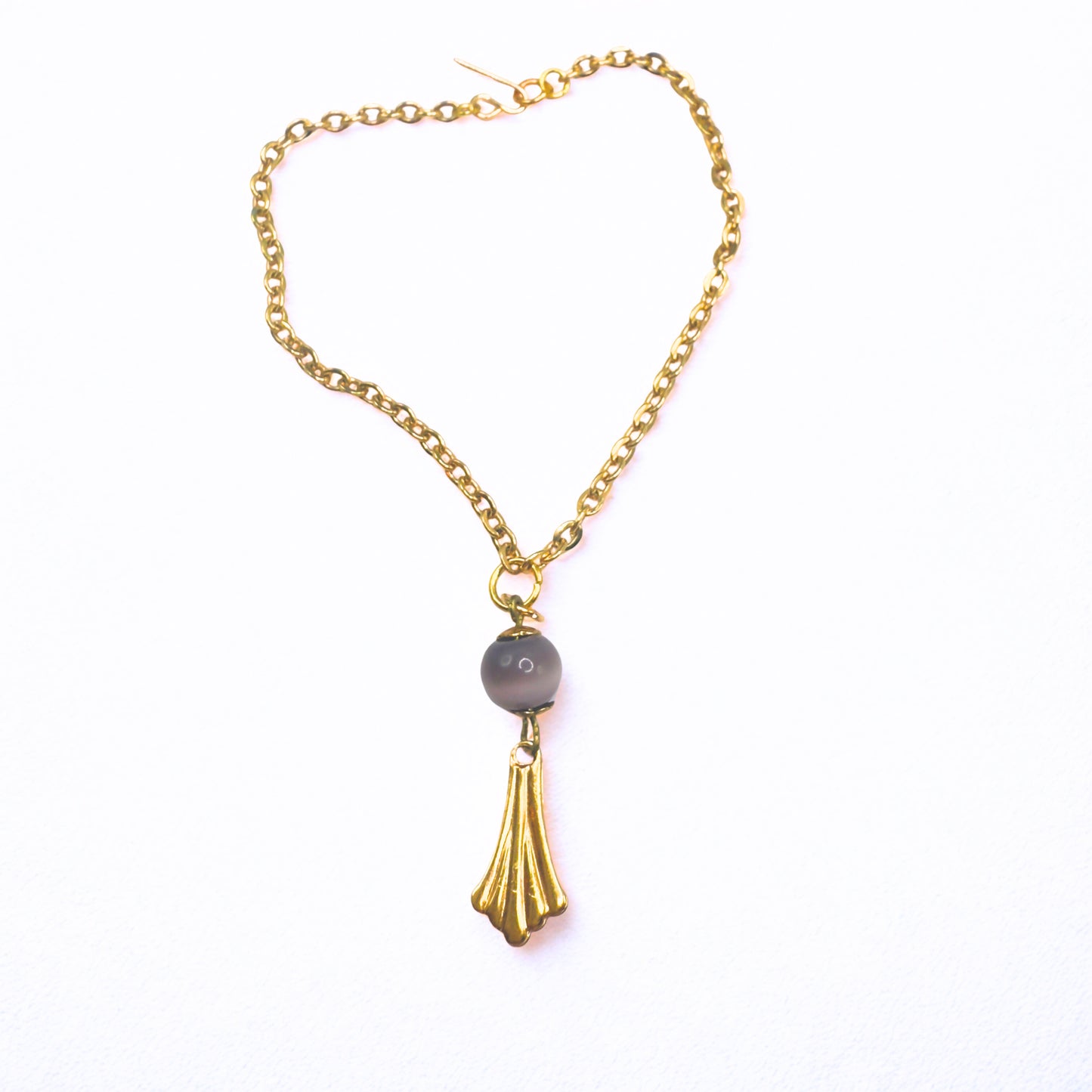 Mauve Purple Gold Fan Filigree Pendant Doll Necklace • 18 Inch Fashion Doll Jewelry