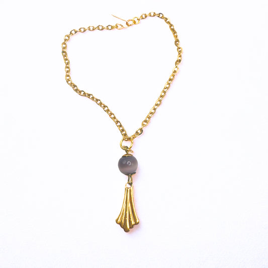 Mauve Purple Gold Fan Filigree Pendant Doll Necklace • 18 Inch Fashion Doll Jewelry