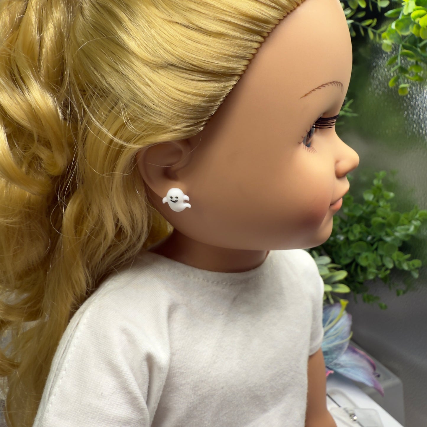 Ghost Halloween Post Doll Earrings • 18 Inch Fashion Doll Jewelry