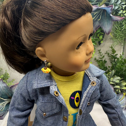 Pompompurin Sanrio Charm Doll Earring DANGLE ONLY • 18” Fashion Doll Jewelry