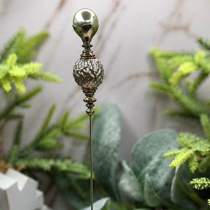 Gray Pearl Silver Gold Tone Filigree • 8.75” • Hatpin