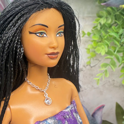 Round Clear Crystal Silver Doll Necklace • 10-12 Inch Fashion Doll Jewelry 1:6