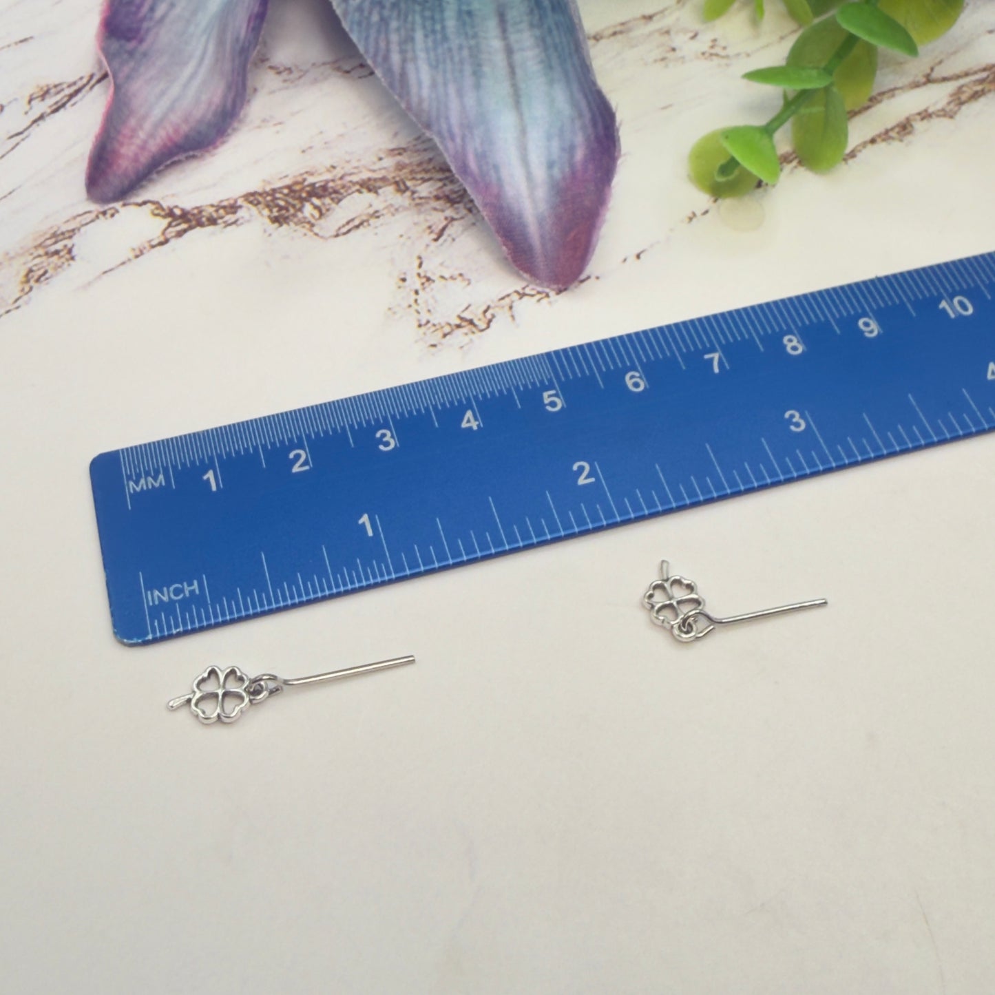 Silver Clover Shamrock Charm Doll Necklace & Earrings • 10-12 Inch Fashion Doll Jewelry 1:6