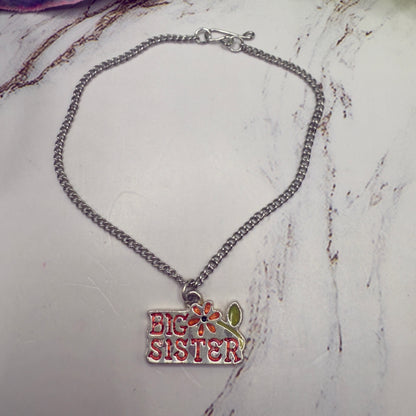 Big Sister Charm Silver Doll Necklace • 18 Inch Fashion Doll Jewelry