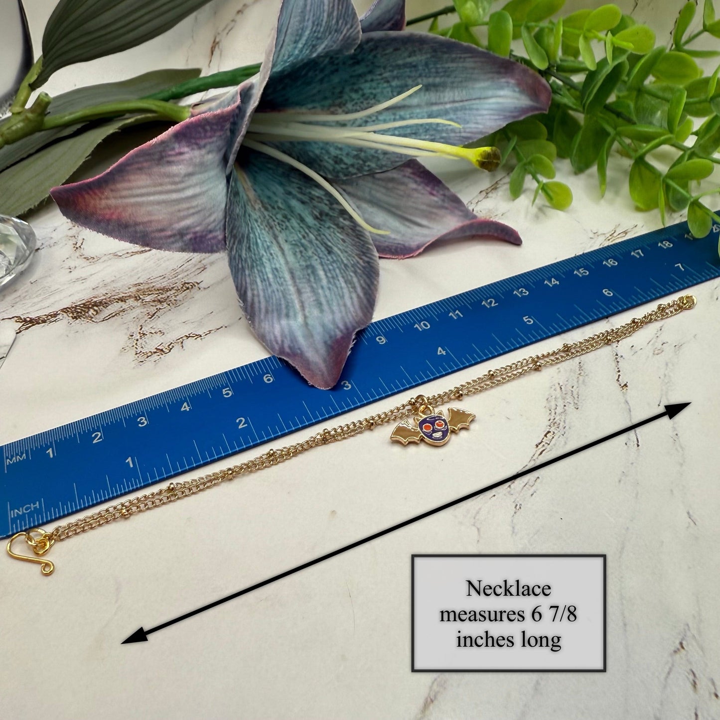 Cartoon Bat Pendant Double Gold Chain Doll Necklace Halloween 
• 18 Inch Fashion Doll Jewelry