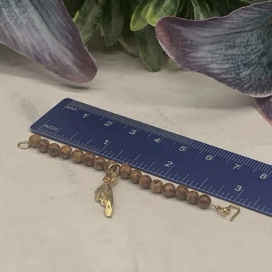 Brown Beaded Gold Feather Doll Necklace • 16” Fashion Doll Jewelry