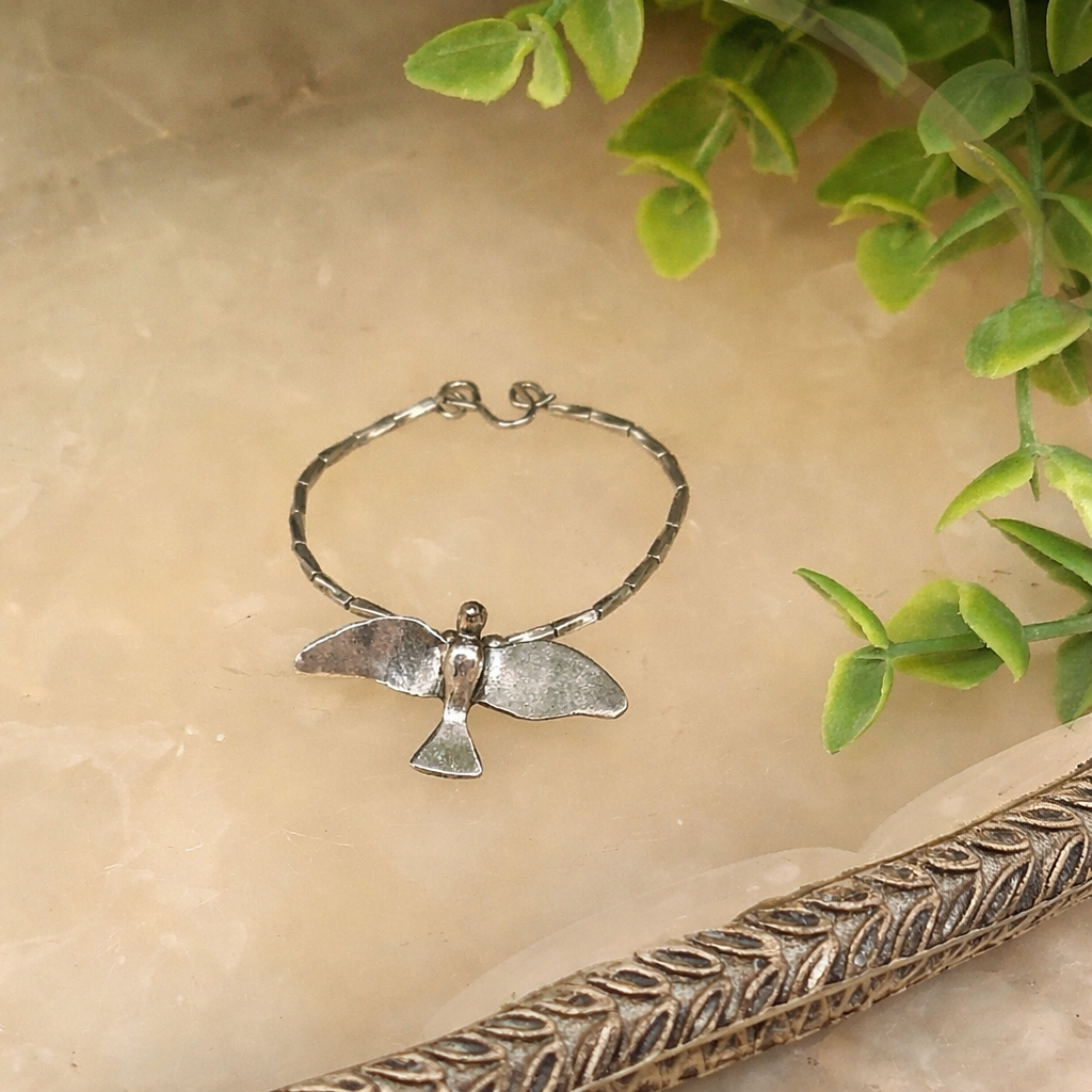 Silver Bird Pendant Wire Choker Necklace • 16 Inch Fashion Doll Jewelry