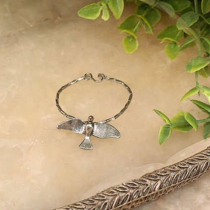 Silver Bird Pendant Wire Choker Necklace • 16 Inch Fashion Doll Jewelry