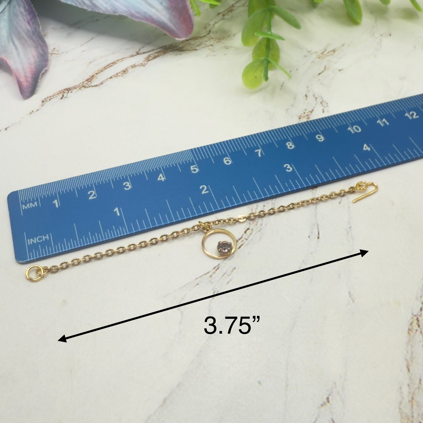 Circle Charm Purple Rhinestone Gold Chain Doll Necklace • 16 Inch Fashion Doll Jewelry