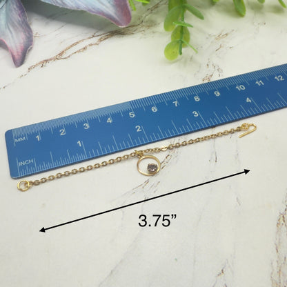 Circle Charm Purple Rhinestone Gold Chain Doll Necklace • 16 Inch Fashion Doll Jewelry