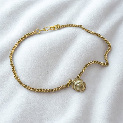 Swirl Wire Wrapped Cage Pearl Drop Charm Gold Doll Necklace • 18 Inch Fashion Doll Jewelry