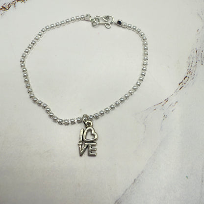 Silver Love Charm Pearl Cup Chain Doll Necklace • 18 Inch Fashion Doll Jewelry