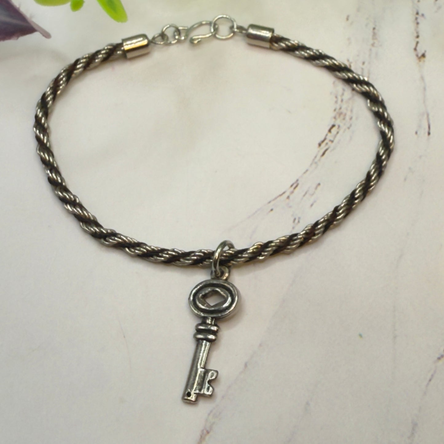 Black Silver Rope Chain Key Charm Doll Necklace• 18 Inch Fashion Doll Jewelry