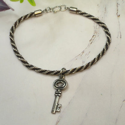 Black Silver Rope Chain Key Charm Doll Necklace• 18 Inch Fashion Doll Jewelry