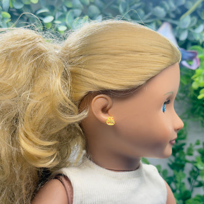 Yellow Bunny Easter Post Doll Earrings • 18 Inch Fashion Doll Jewelry