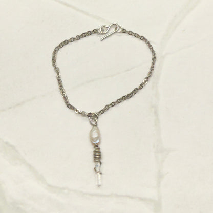 Crystal Quartz & Pearl Pendant Doll Necklace • 16 inch Fashion Doll Jewelry