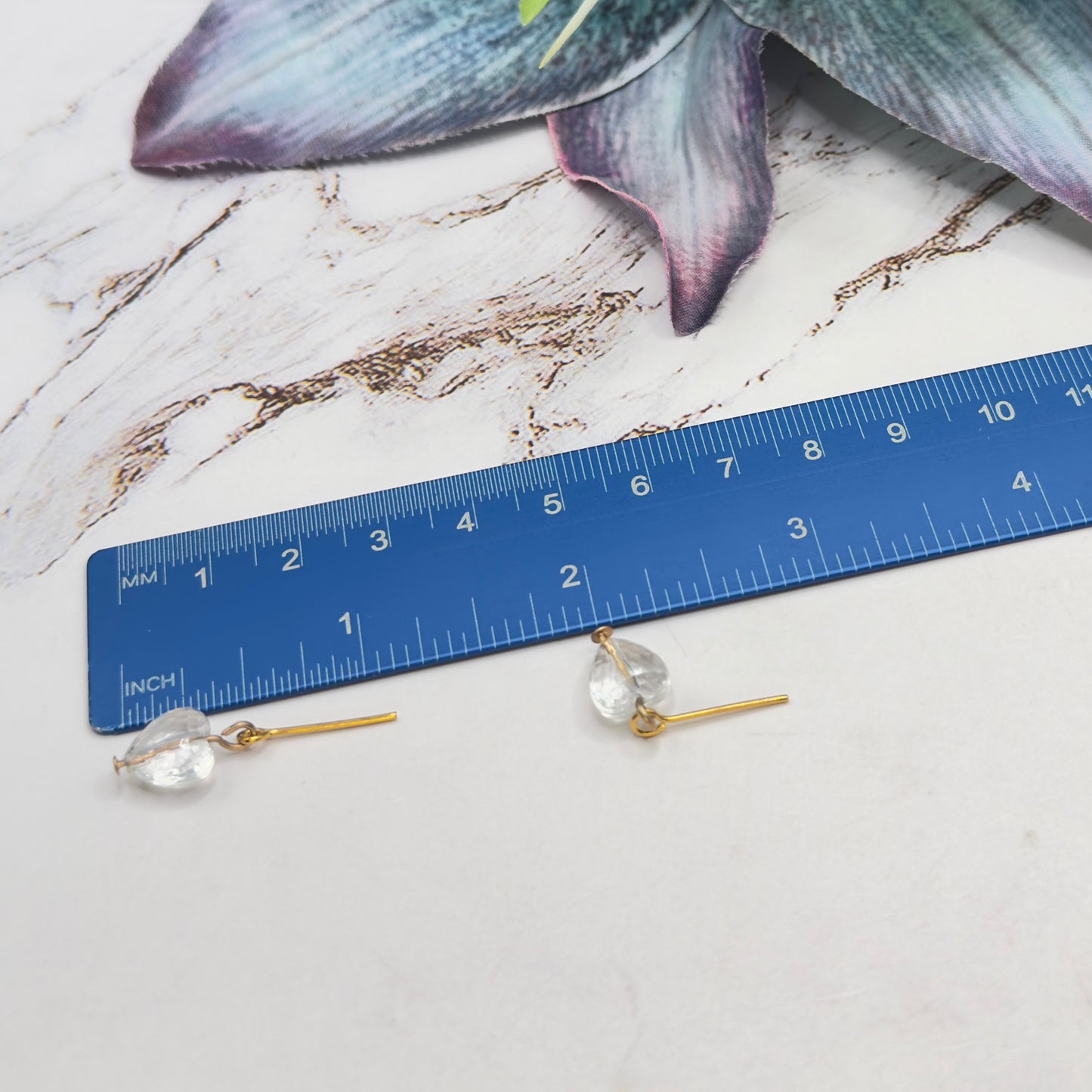 Clear Acrylic Crystal Heart Doll Earrings • 18 Inch Fashion Doll Jewelry