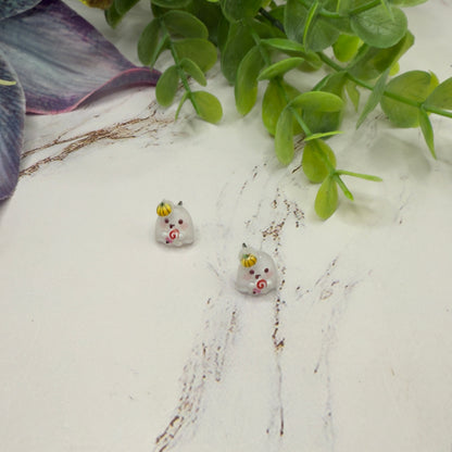 Ghost Pumpkin Hat Halloween Stud Doll Earrings • 18 Inch Fashion Doll Jewelry