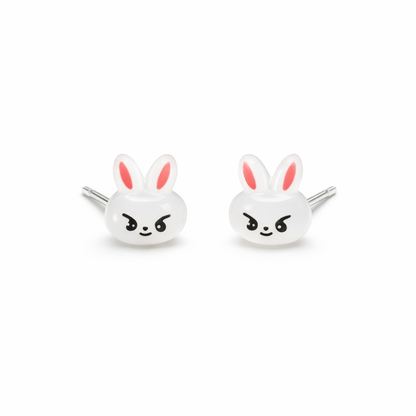 White Easter Bunny Post Doll Earrings • 18 Inch Fashion Doll Jewelry