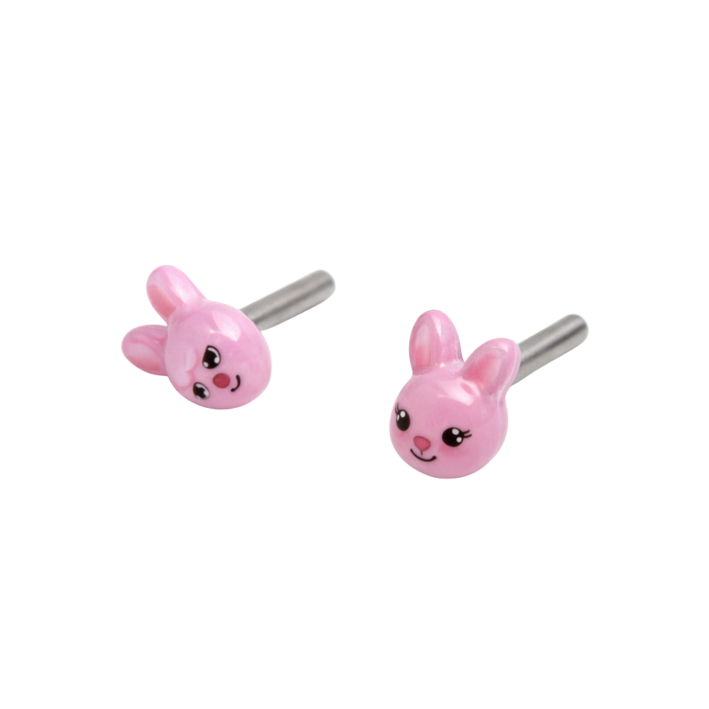 Pink Easter Bunny Post Doll Earrings • 2mm Post for 18 Inch Fashion Doll (Copy)