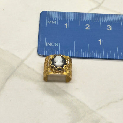 Black & White Cameo Gold Filigree Cuff Doll Bracelet • 16” Fashion Doll Jewelry