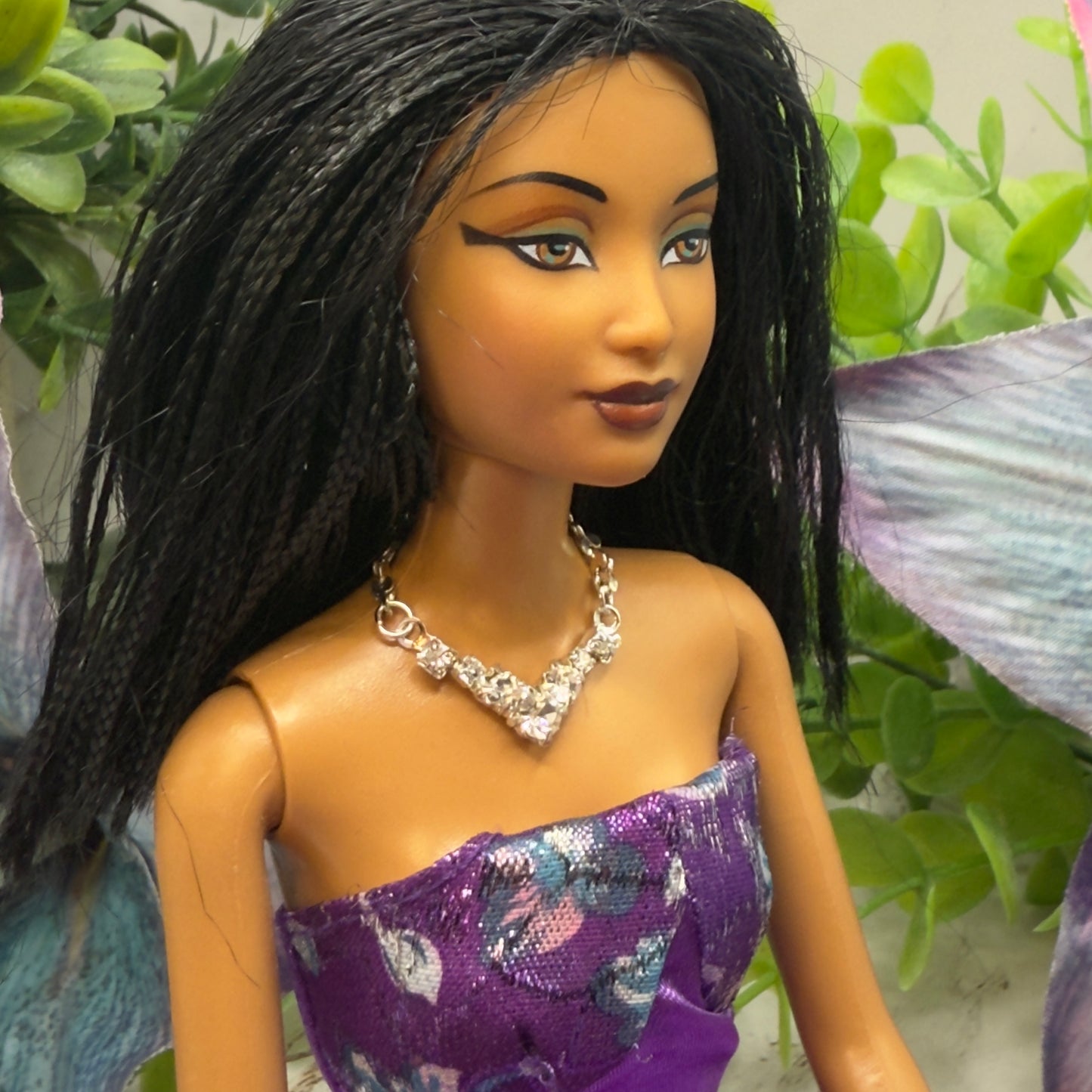 Clear Rhinestone V -Shape Doll Necklace • 10-12” 1:6 Fashion Doll Jewelry