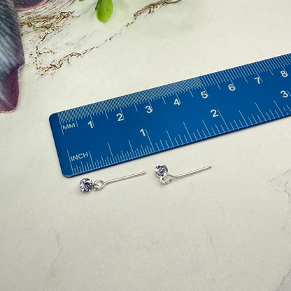 Misty Purple & Clear Rhinestone Y-Style Silver  Doll Necklace & Earrings for 10-12 Inch Fashion Doll1