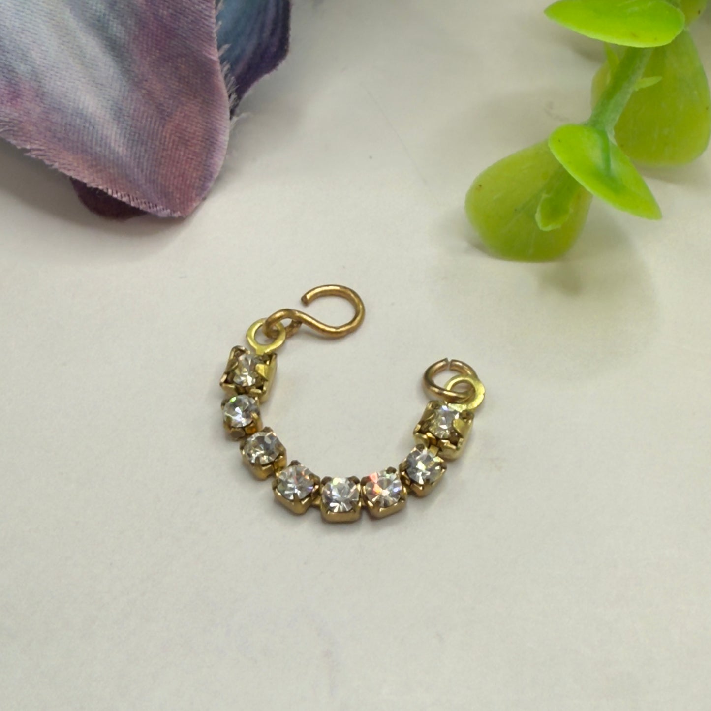 Clear Rhinestone Gold Tone Bracelet • 16 Inch Fashion Doll Jewelry