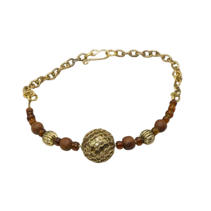 Brown Gold Beaded Flex Wire Collar Style Doll Necklace • 18 Inch Fashion Doll Jewelry